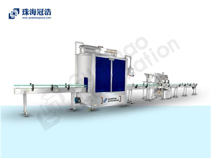 自動16頭醫(yī)用鹽水防腐灌裝、旋蓋生產線